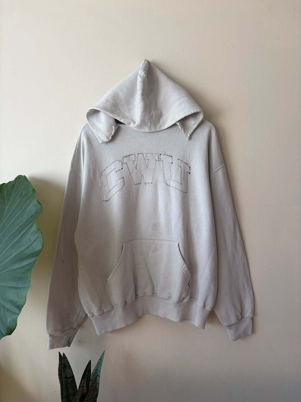 Russell Athletic Cwu Hoodie Size XL Gray Vintage Distressed